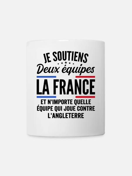 Je Soutiens Deux équipes la France - Mug blanc - blanc