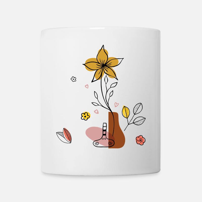 Blumenvase - Tasse - Weiß
