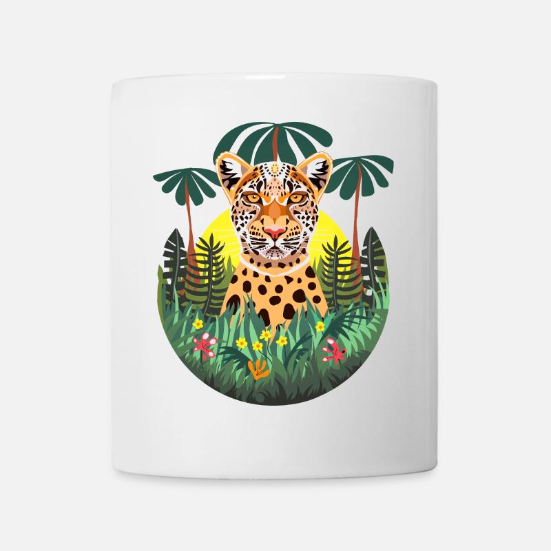 Tropischer bunter Dschungeljaguar - Tasse - Weiß