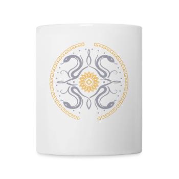 Snake wheel with sun and moon - Mug - white - Front
