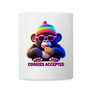 Buntes Affe mit Sonnenbrille und Mütze - Tasse - Weiß - Vorne