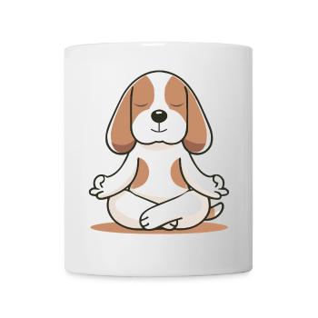 Meditierender Beagle – Ruhe & Achtsamkeit - Tasse - Weiß - Vorne