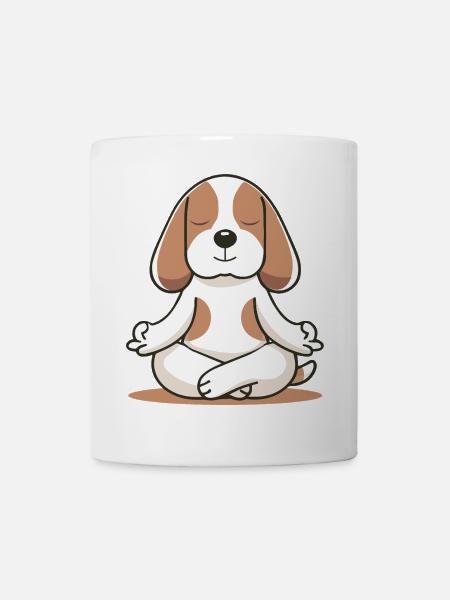 Meditierender Beagle – Ruhe & Achtsamkeit - Tasse - Weiß