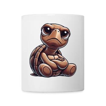 Grumpy cute cartoon turtle funny - Mug - white - Front
