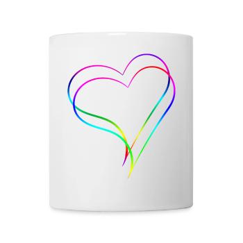 Herzen Regenbogen - Liebe - Tasse - Weiß - Vorne