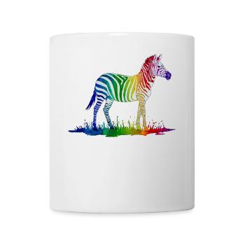 Regenbogen Zebra - Tasse - Weiß - Vorne
