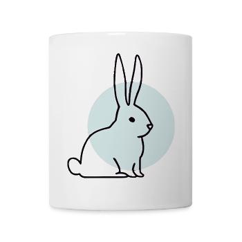 Cute Bunny - Croquis dessiné à la main - Mug blanc - blanc - Devant