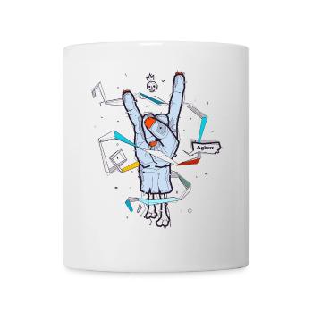main en métal zombie illustration diables main s - Mug blanc - blanc - Devant