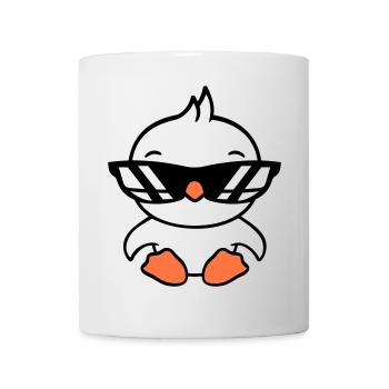 Bird Sunglasses Cool Black Glasses Coolness - Mug - white - Front
