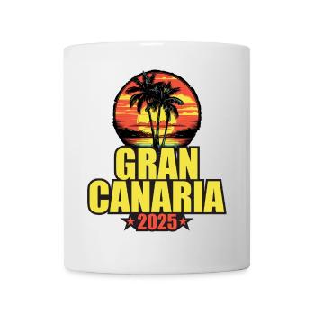 Gran Canaria 2025 Holiday Palm Trees Colorful - Mug - white - Front