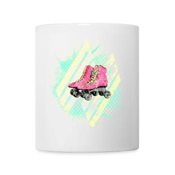 Années 60 Couleurs Patins à roulettes - Mug blanc - blanc - Devant