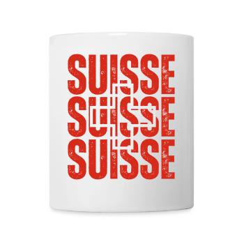 Flagge der Schweiz, Schweizer Stolz - Tasse - Weiß - Vorne