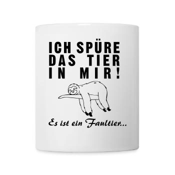 Entdecke das Tier in dir - Faultier - Tasse - Weiß - Vorne