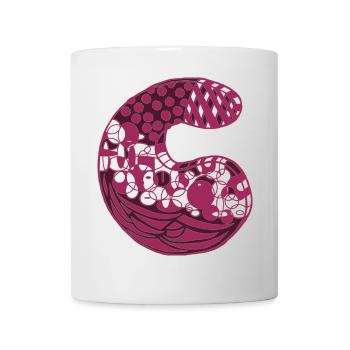 Buchstabe C mit Charakter in rot - Tasse - Weiß - Vorne