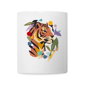 Tigre abstrait dans le style artistique - Mug blanc - blanc - Devant