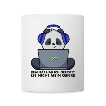 Gaming Panda - Realität ist nicht mein Genre - Tasse - Weiß - Vorne