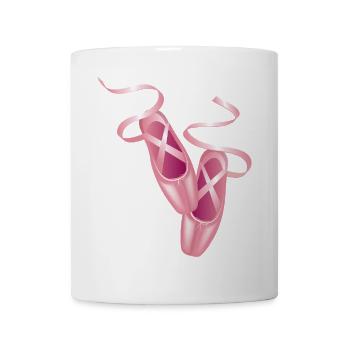 Rosa Ballettschuhe & Satinband-Elegantes Tanzmotiv - Tasse - Weiß - Vorne