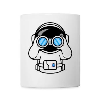 Astronaut mit Fernglas - Tasse - Weiß - Vorne