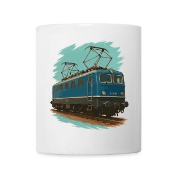 Strom am Stahl – E-Lok Power - Tasse - Weiß - Vorne