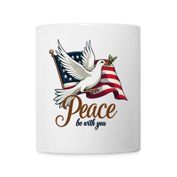 Dove of peace with flag - Mug - white - Front
