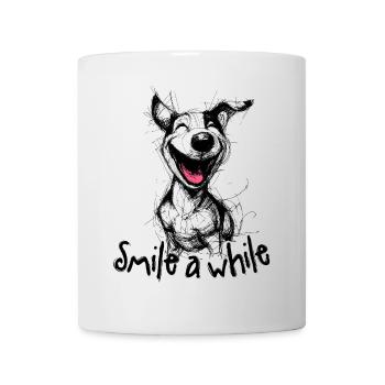 Smiling Dog – Motif de bonne humeur pour les fans de chiens - Mug blanc - blanc - Devant