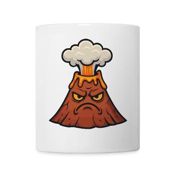 Dessin animé du volcan en colère - Mug blanc - blanc - Devant