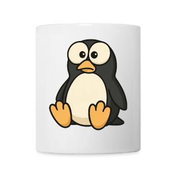 Lustiger verwirrter Pinguin mit Kulleraugen  - Tasse - Weiß - Vorne