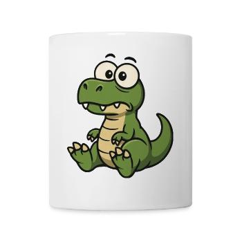 Funny T-Rex Dino surprises surprised Clumsy - Mug - white - Front