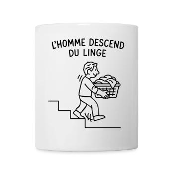 L'homme descend du linge - Mug blanc - blanc - Devant