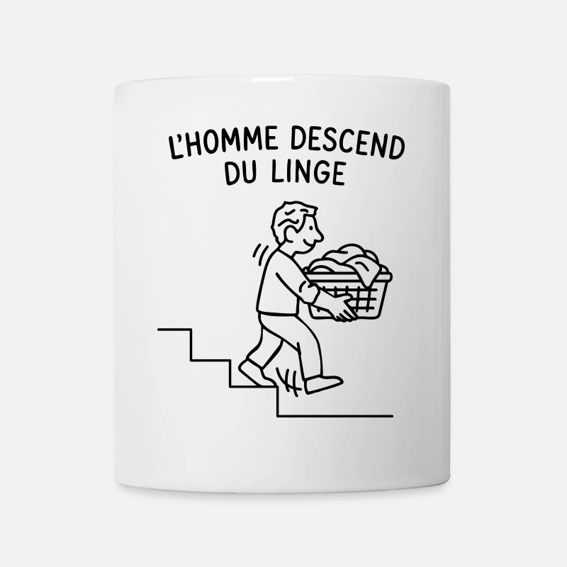 L'homme descend du linge - Mug blanc - blanc