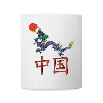 Blauer Drache von China - Tasse - Weiß - Vorne
