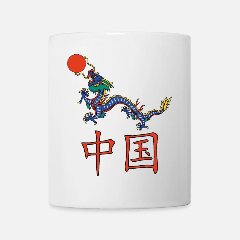 Blauer Drache von China - Tasse - Weiß