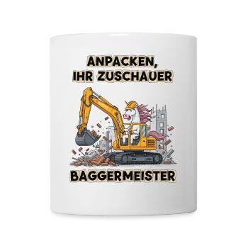 Einhorn Baggermeister - Tasse - Weiß - Vorne