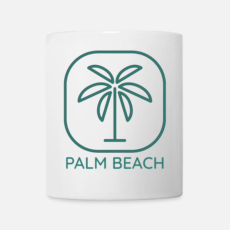 Palme Beach Strand Urlaub Ferien - Tasse - Weiß