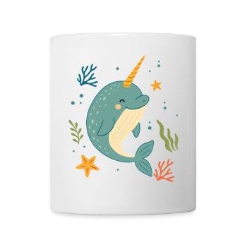 Narval dans la mer – La licorne des océans - Mug blanc - blanc - Devant