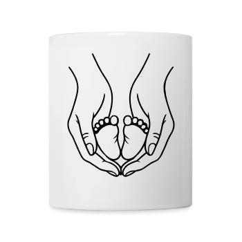 Logo Hands Holding Baby Feet - Mug - white - Front