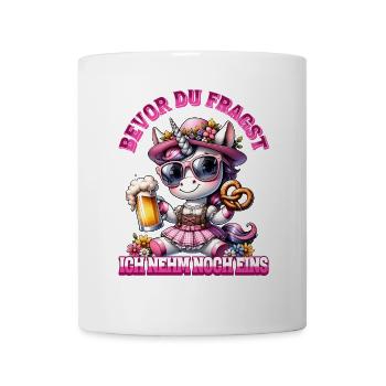 Festival de la bière : Licorne avec bretzel - Mug blanc - blanc - Devant