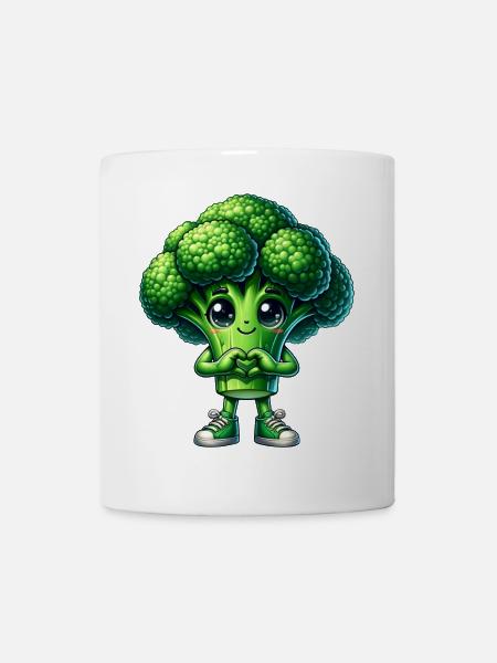 Brokkoli Herzhände - Tasse - Weiß
