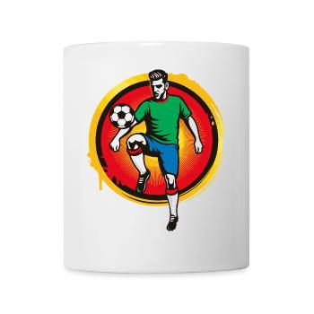 Kraftvoller Fußballer – Retro Sport Grafik - Tasse - Weiß - Vorne