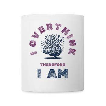 Overthinking Brain Humor Tee - Mug - white - Front