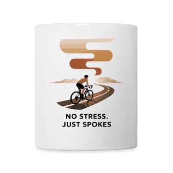 Kein Stress, nur Speichen Radfahren Kunst - Tasse - Weiß - Vorne