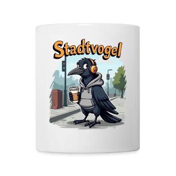City Bird – Le corbeau le plus froid de la ville - Mug blanc - blanc - Devant