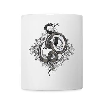 Ornement de serpent mystique – Élégant et puissant - Mug blanc - blanc - Devant