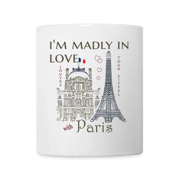 Paris, Louvre and Eiffel Tower Hand Drawn Love - Mug - white - Front