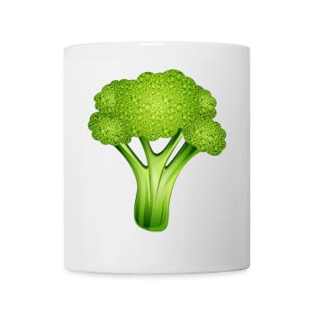 Brocoli vert vif dans un style bande dessinée élégant - Mug blanc - blanc - Devant