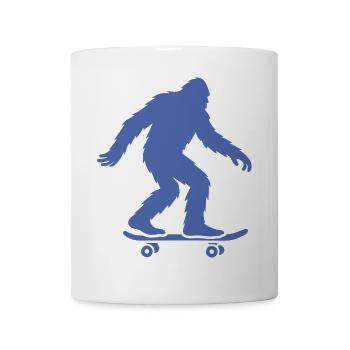 Bigfoot Sasquatch Skateboard Silhouette Minimalist - Mug - white - Front