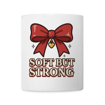 Soft but Strong – Rote Schleife - Tasse - Weiß - Vorne