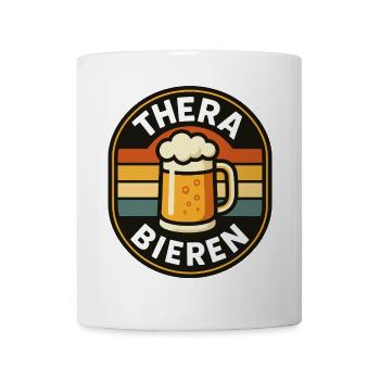 THERA-BIEREN – Retro Bierkrug Badge - Tasse - Weiß - Vorne