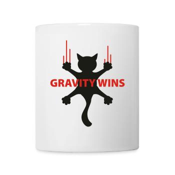 Gravity wins bloody Katze | Cat | Gravitation | - Mug blanc - blanc - Devant