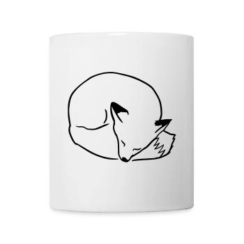 Fuchs schlafend: Niedlich, Kawaii & Comic Stil - Tasse - Weiß - Vorne